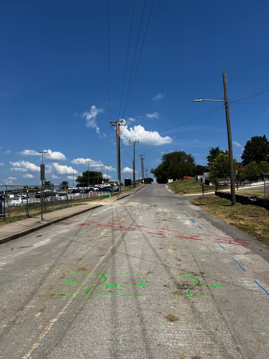 APWA utility markings on road surface - West Nashville utility locating